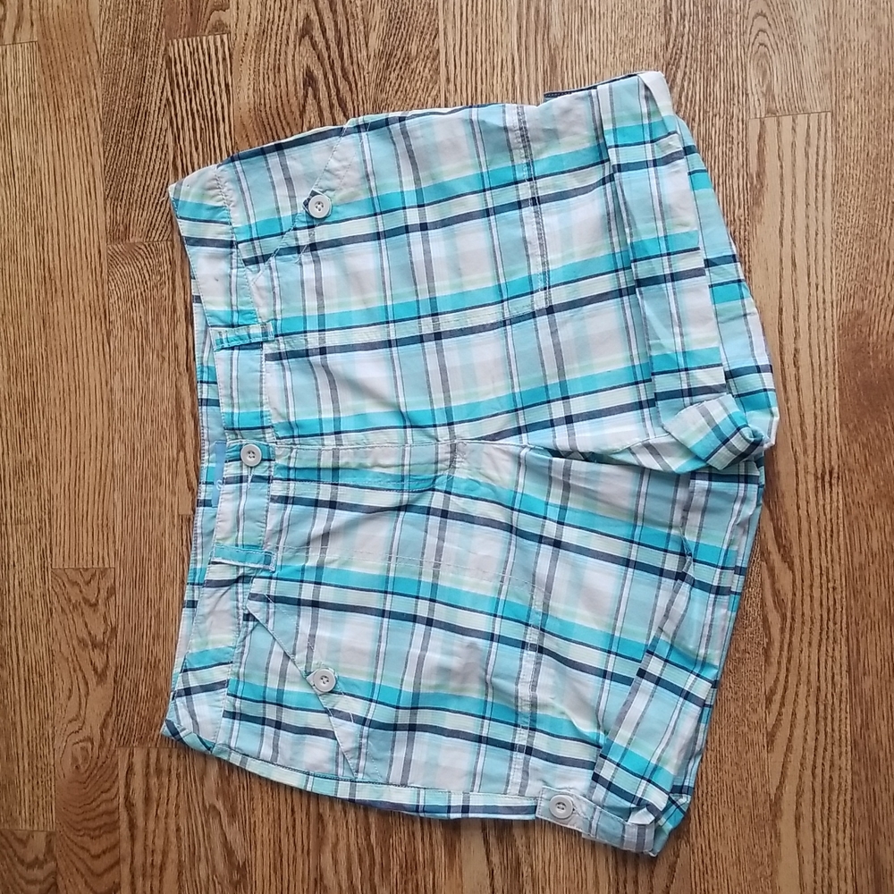 (16) Penmans Plaid 100% Cotton Cargo Style Shorts Adjustable Length Summer